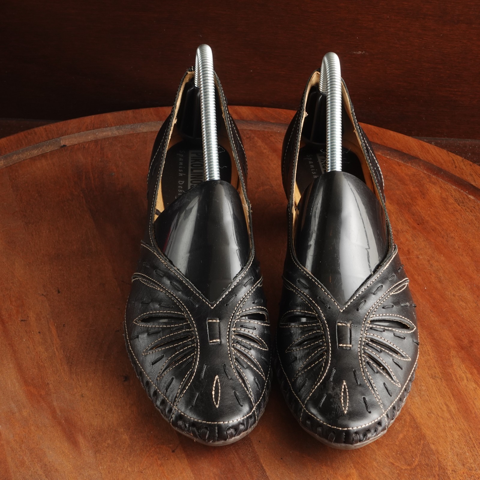 Pikolinos Heels Womens SZ EU 40 US 9-9.5 BLK Leather Comfort Career Neutral Shoe