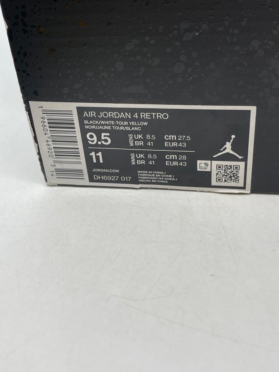 Jordan 4 Retro Thunder (2023) 9.5 (Moderately Worn Pre-Ow Size 9.5 (Damaged Box)
