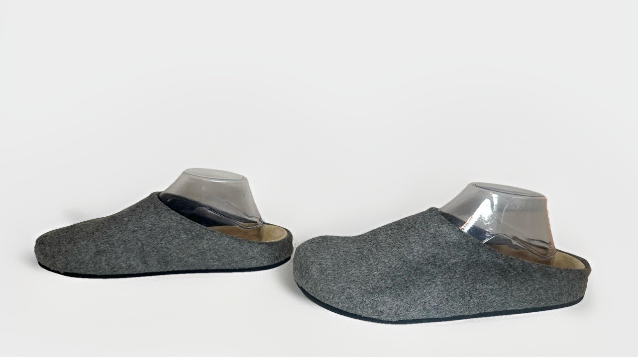 THE ROW Hugo Wool Cashmere Blend Dove Gray Slippers Clogs Shoes IT 41.5 US 11.5