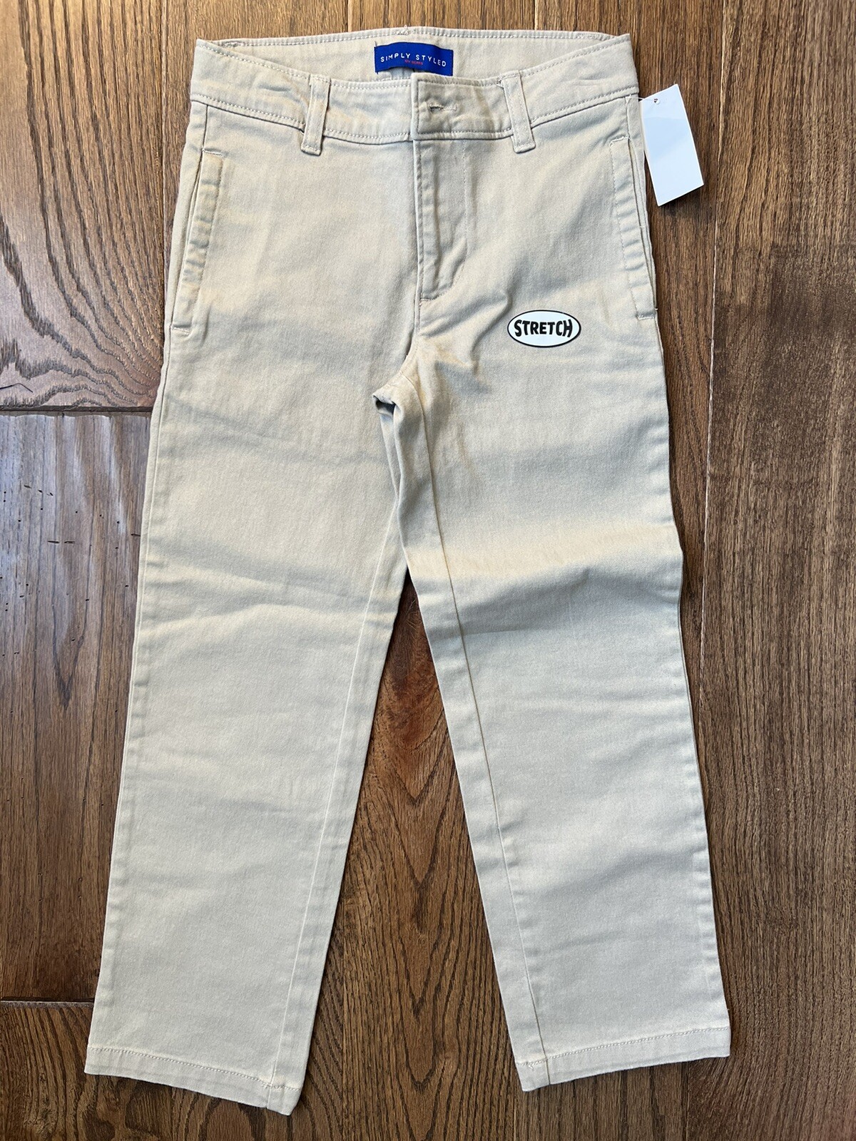 NWT Simply Styled Boys Stretch Adjustable Waist Khaki Pants 7