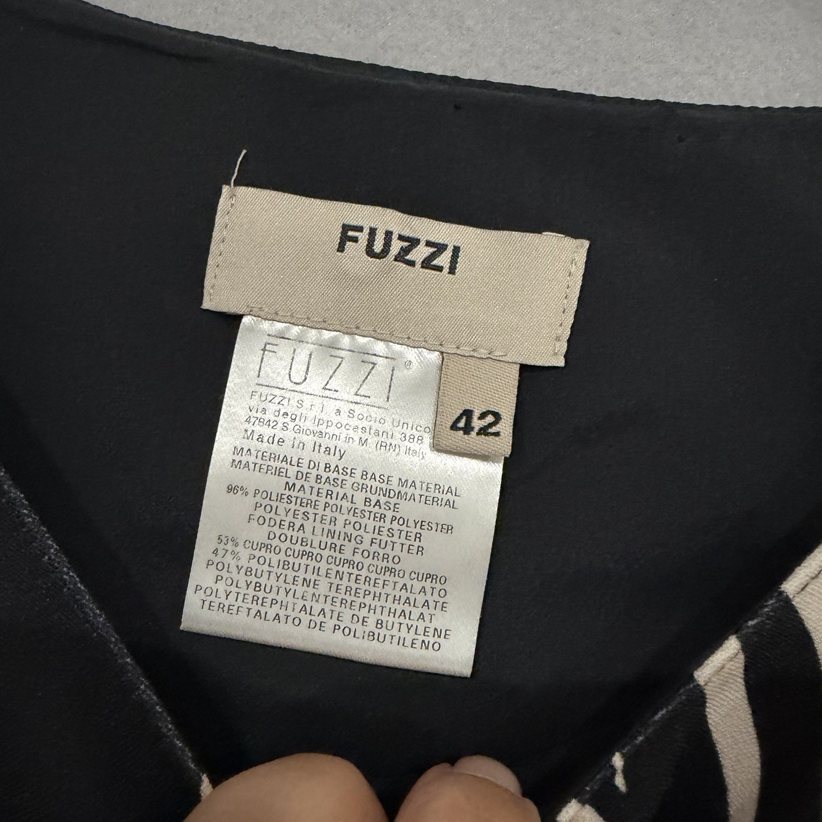 Fuzzi Dress Women’s Size IT 42 US 6 Black Two-Tone Sleeveless Mini Crepe Dress