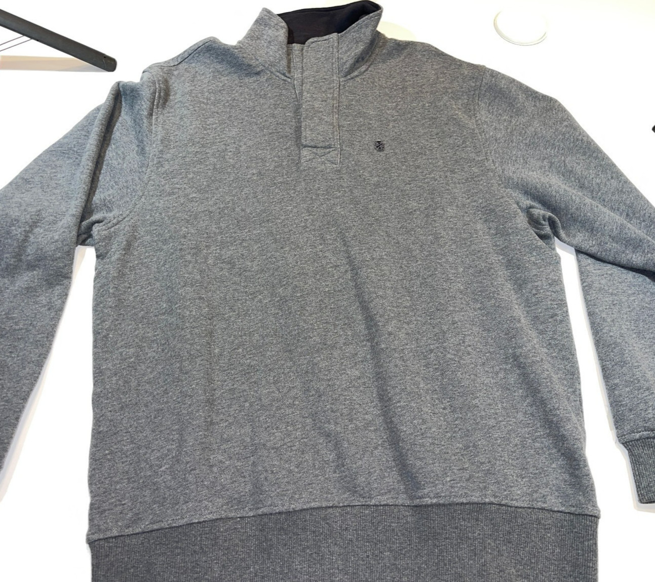 DESIGNER IZOD COTTON/POLY BLEND MOCK NECK WARM THERMAL GRAY SWEATER SIZE LARGE