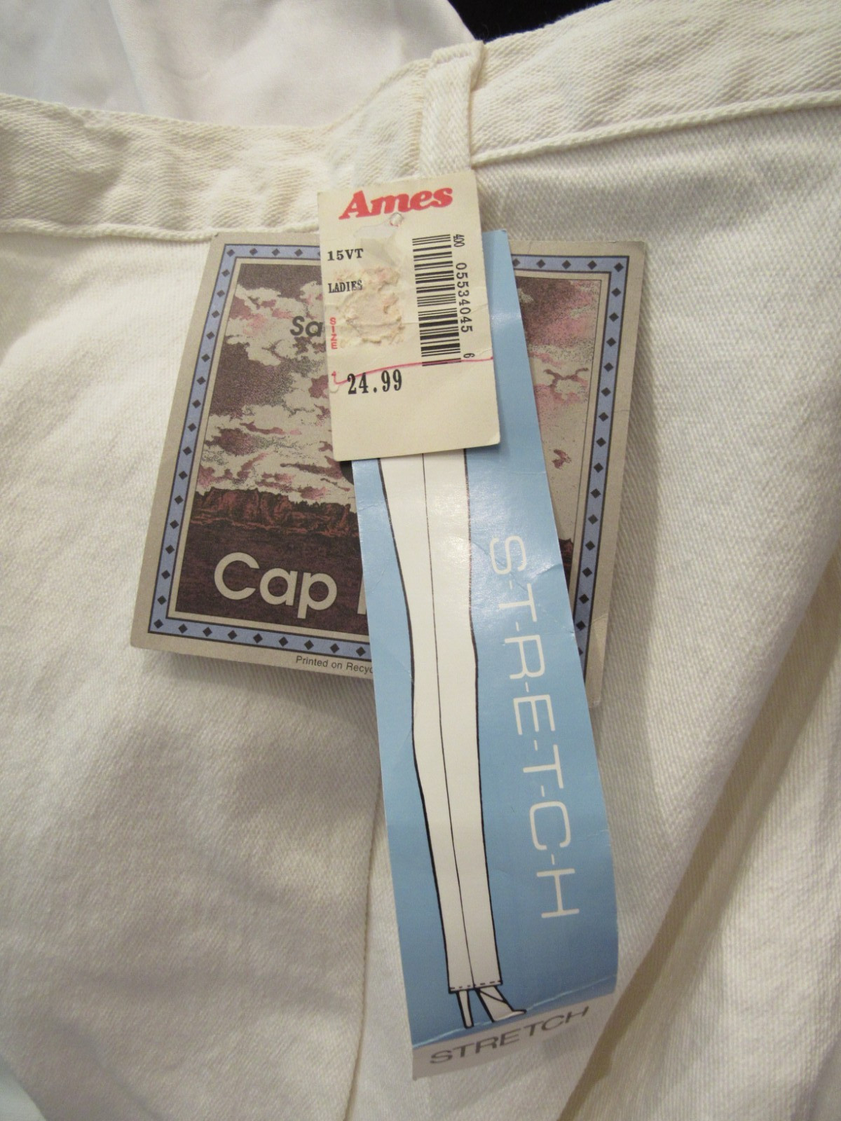 VTG 80s CAP FERRAT Jeans 20 High Waist Mom White USA Made Stretch Stirrup NWT