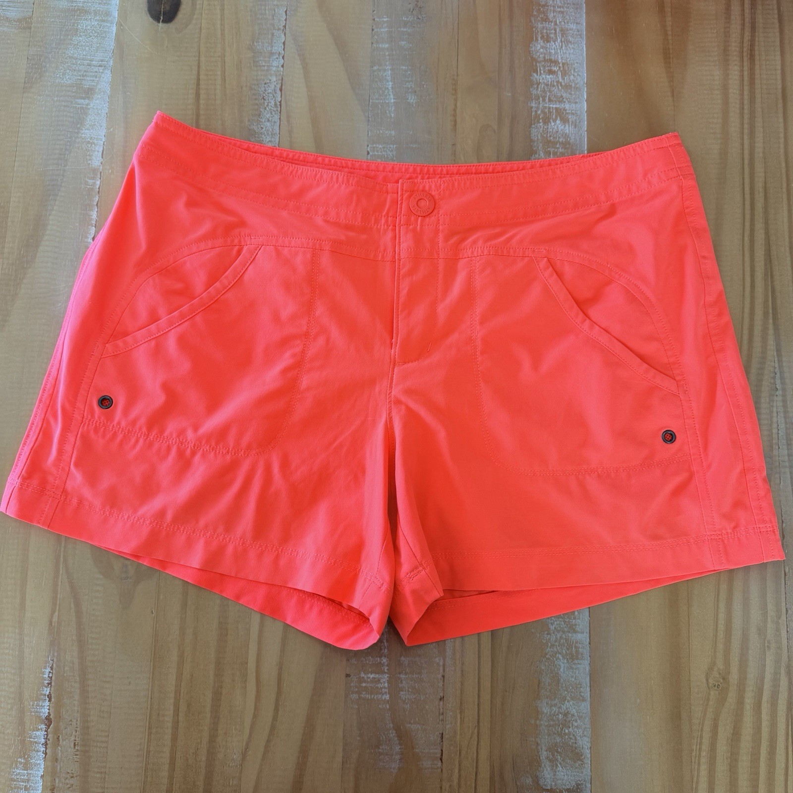 2 Athleta Shorts Magenta Lace Up Board & Orange Snap Closure Shorts Sporty