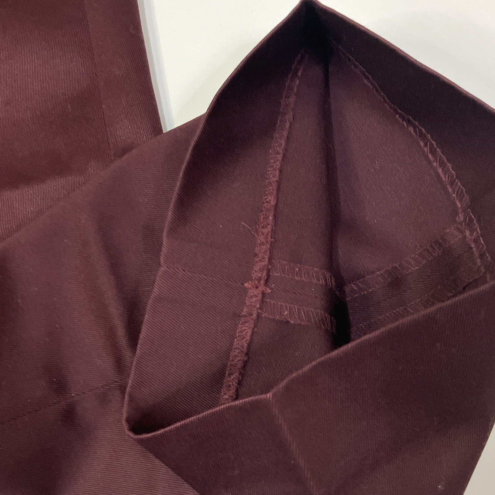 Perry Ellis Portfolio Men’s Burgundy Cotton Twill Solid Pleated Dress Pants 32W