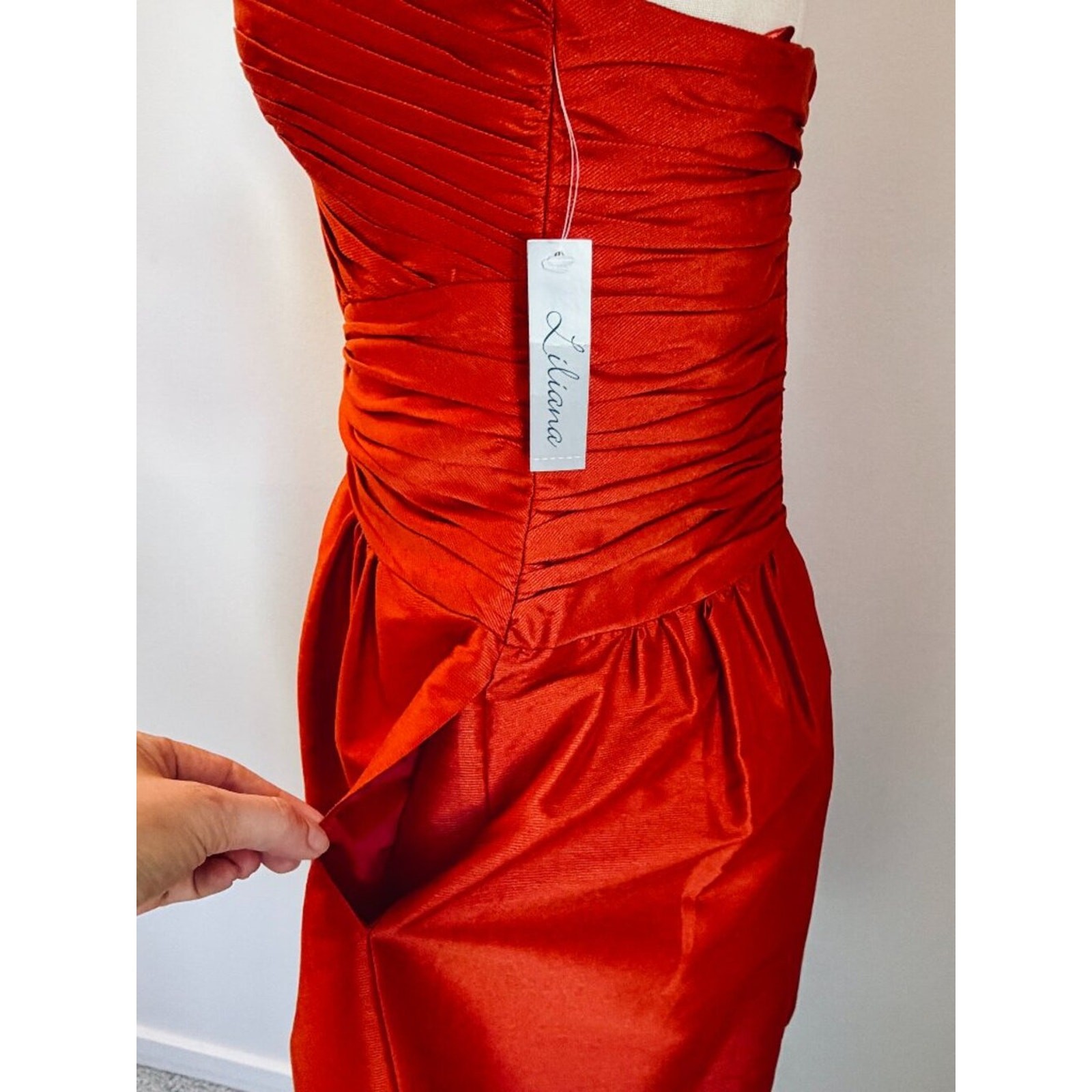 Liliana Sweetheart Neckline Royalcore Fit & Flare Mini Dress Red- 4