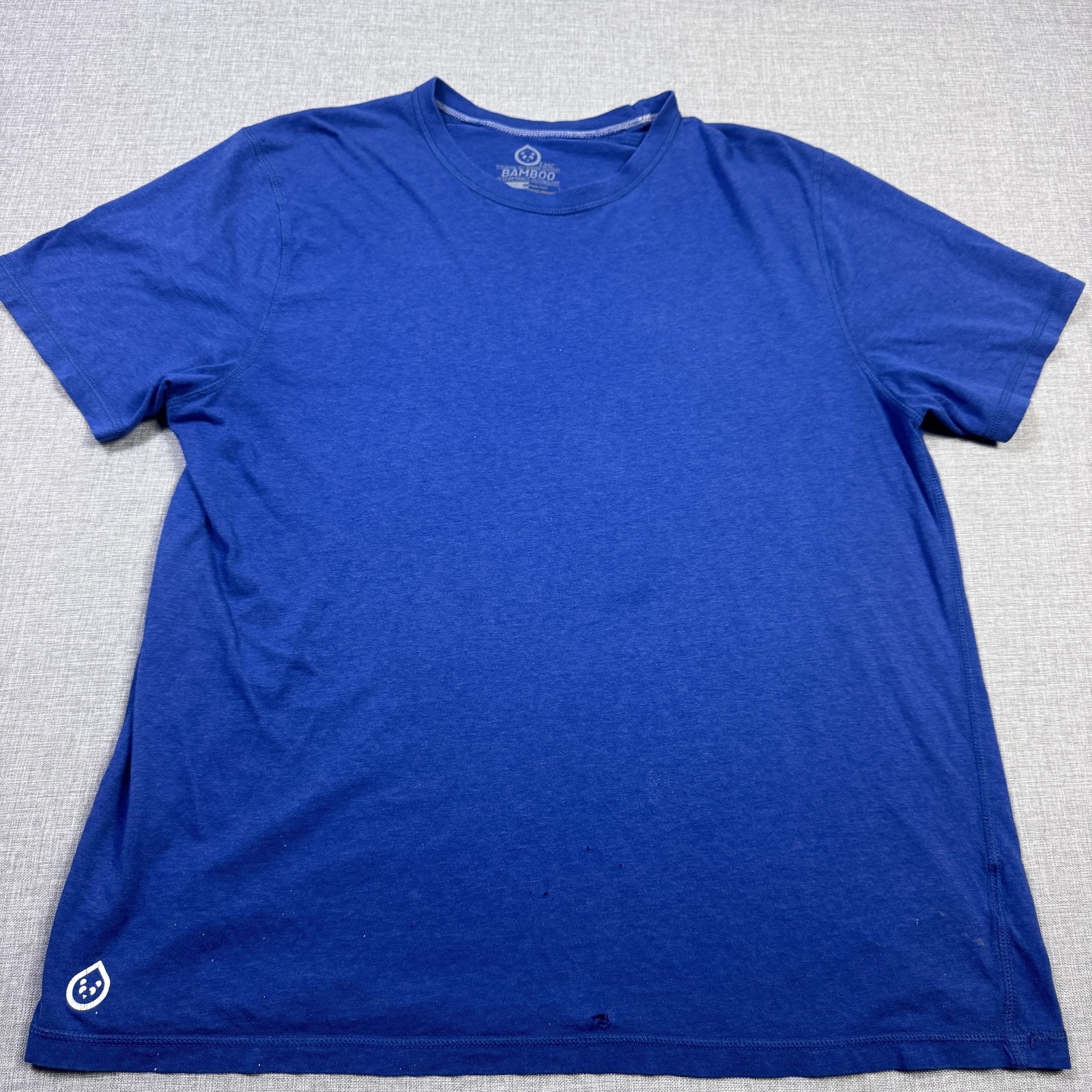 Tasc Shirt Mens L Blue Bamboo Performance Training Crew Neck Logo Tee Tagless