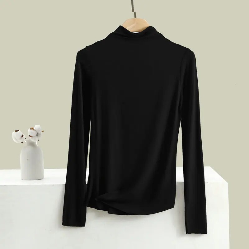 Hot Sale Womens Fashion hot tops High Neck T Shirt Undershirt Long Sleeve