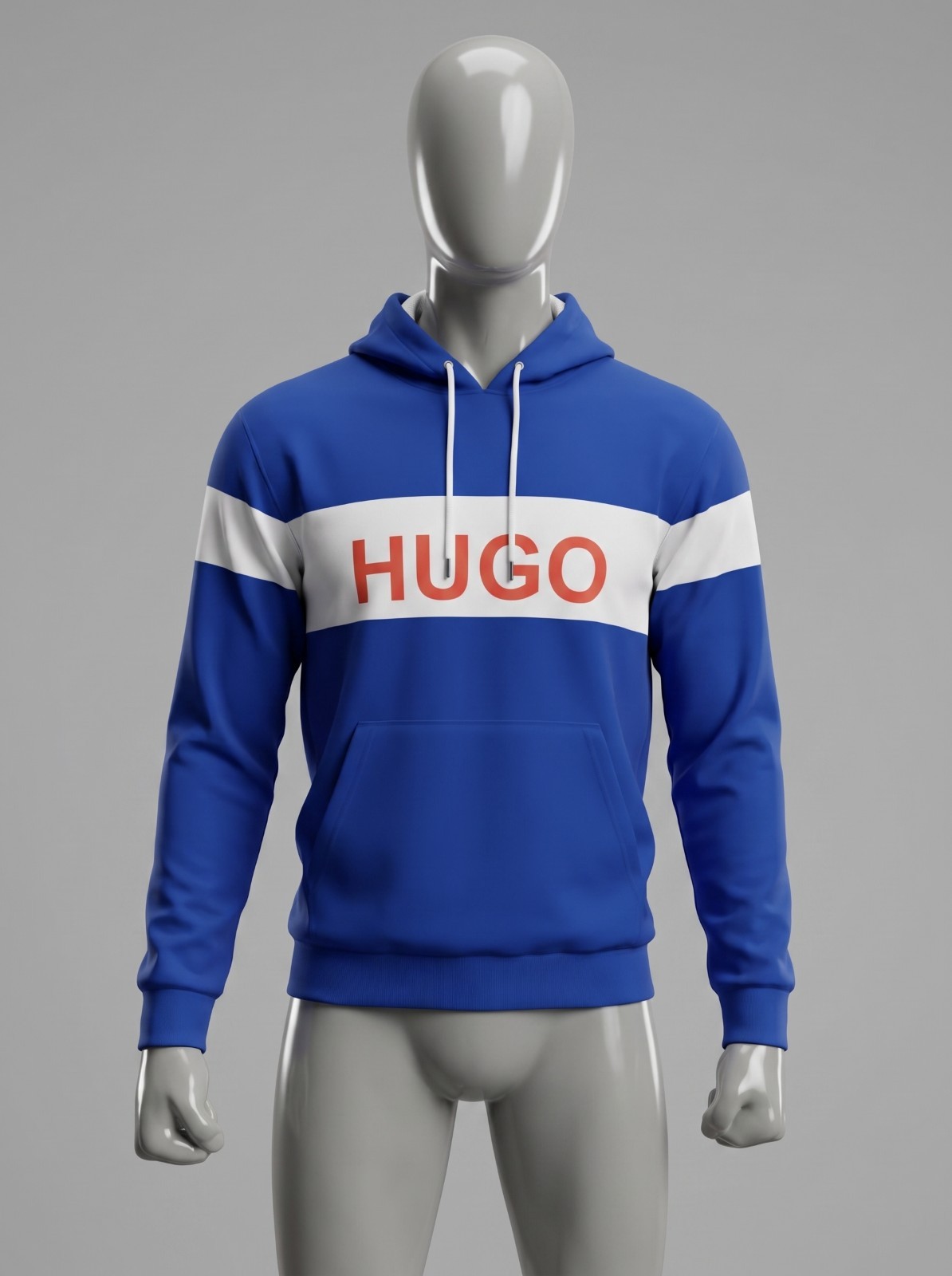 Custom Blue Hoodie Personalized Unisex Streetwear Sweatshirt Logo Print Pullover