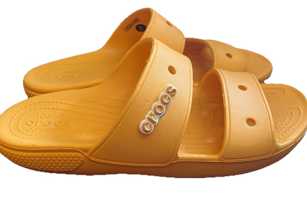 Crocs Classic Two-Strap Slide Sandals Men’s 9 Womens 11 Orange Sorbet/comfort