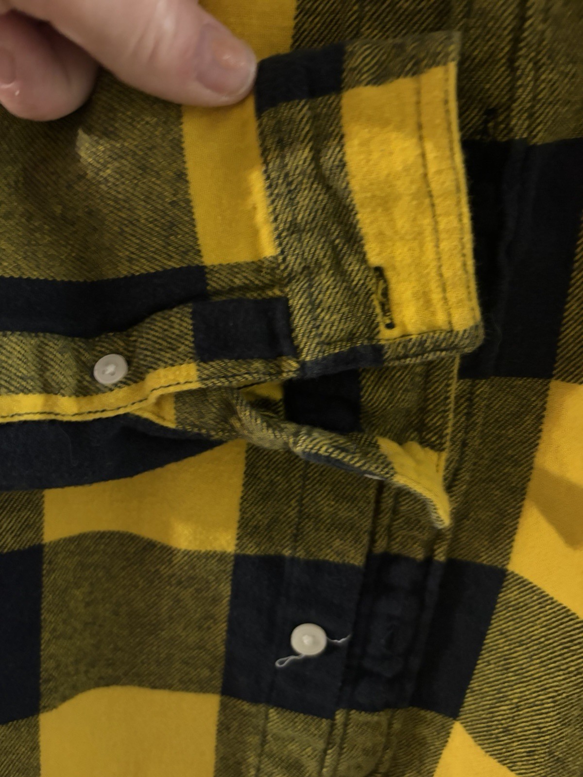 Abercrombie Kids Boys Yellow/Black Plaid Long Sleeve Collared Shirt 11/12