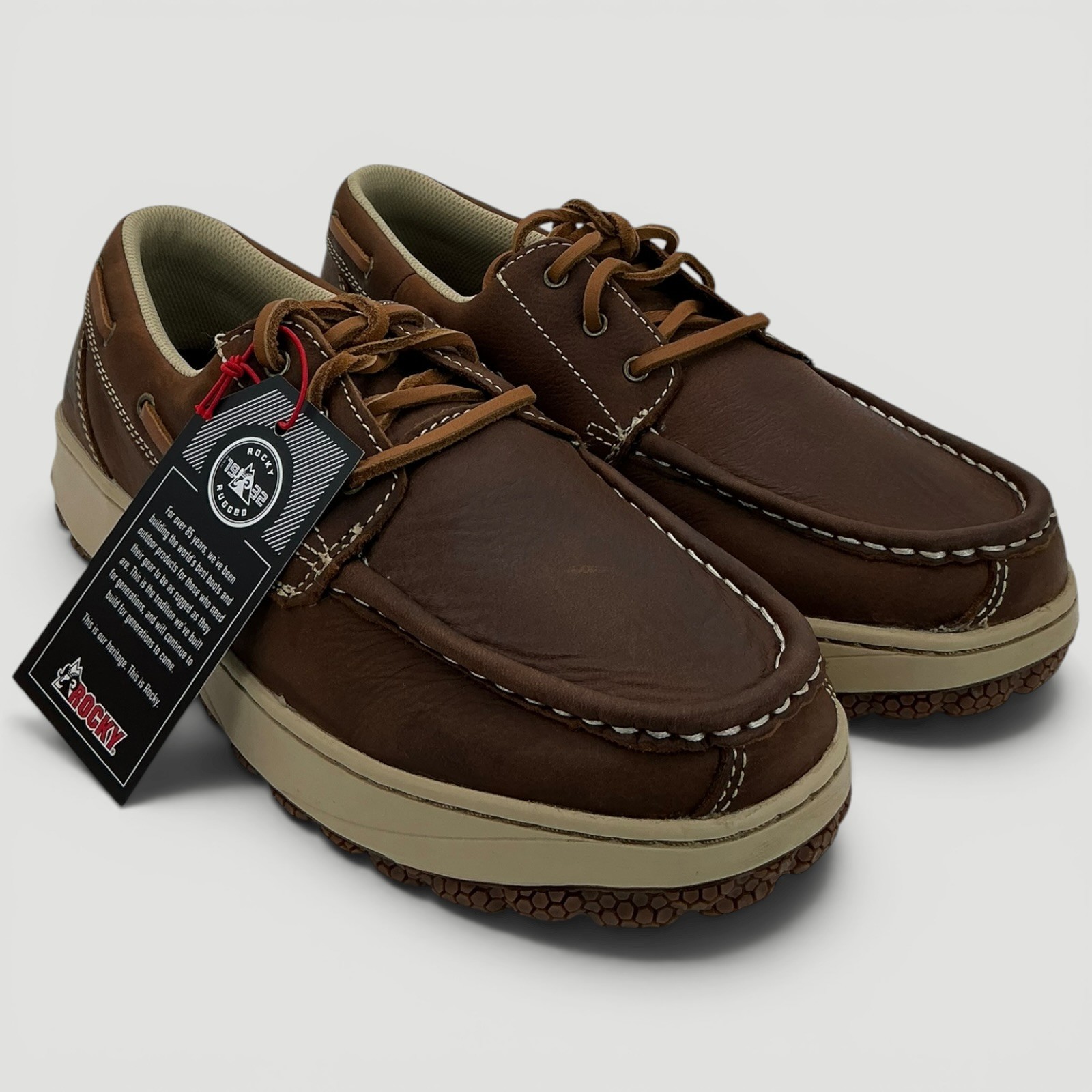 Rocky Dry-Strike SRX Men’s Size 11 Brown Leather Moc Toe Work Shoes NIB