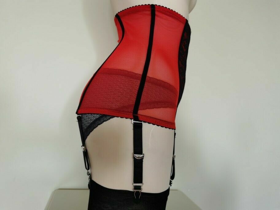 USA Unisex Boned Firm Shaping Waist Cincher Garter Belts With 6 Removable Straps