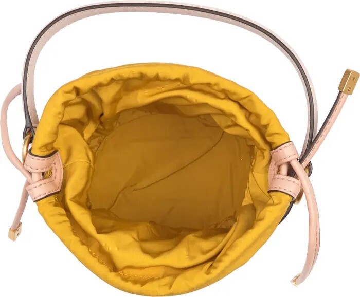 NWT Tory Burch Robinson Appliqué Mini Bucket Bag $428 Ballerina Pink Original pa