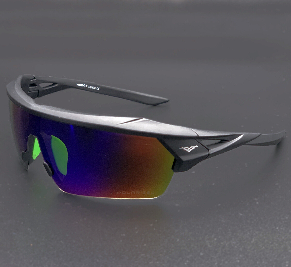 VERTX & KHAN Half Frame Premium Sport Polarized Sunglasses New Wrap Around USA