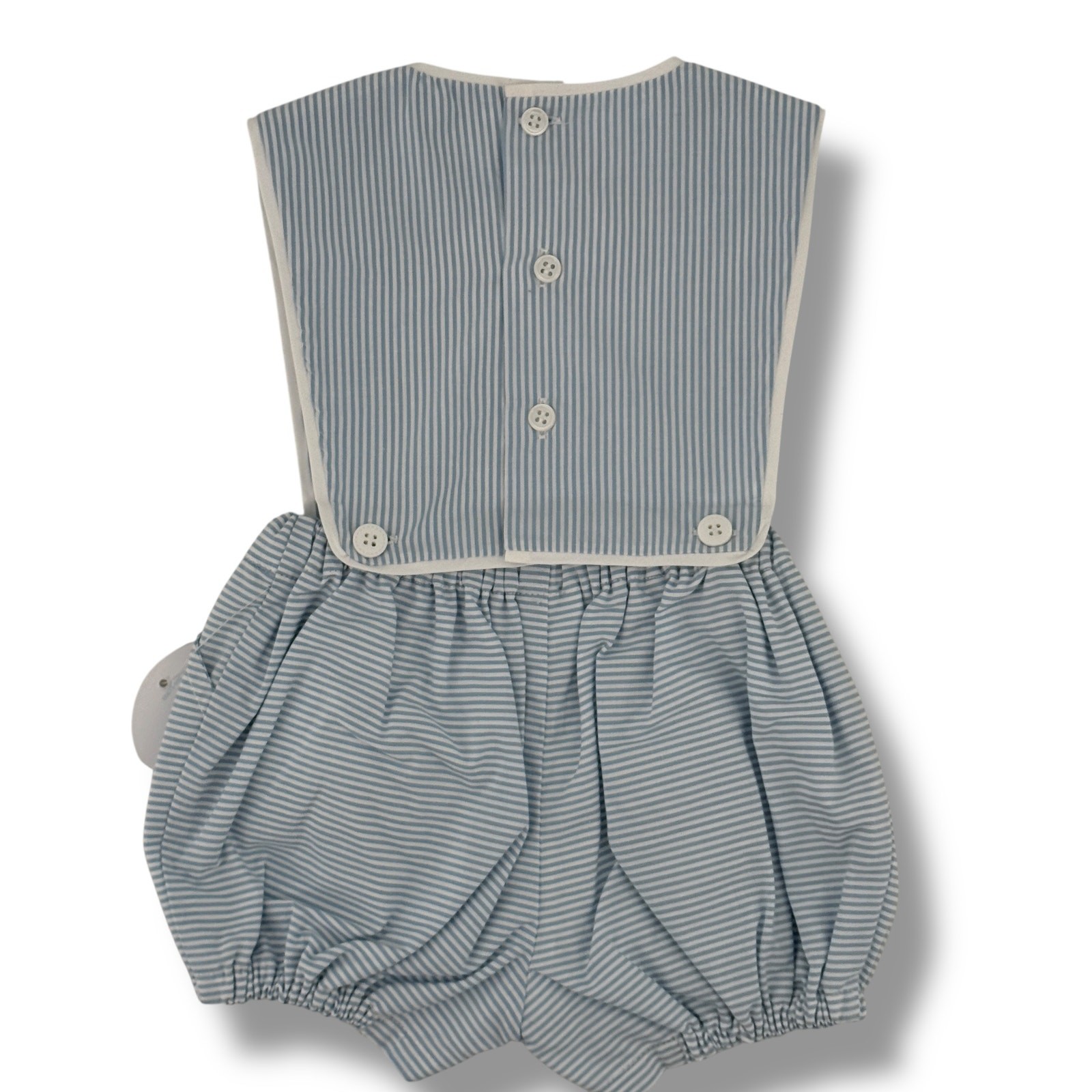 Edgehill Collection Bib Shortall Romper Baby Boys Sz Newborn Blue White Stripe
