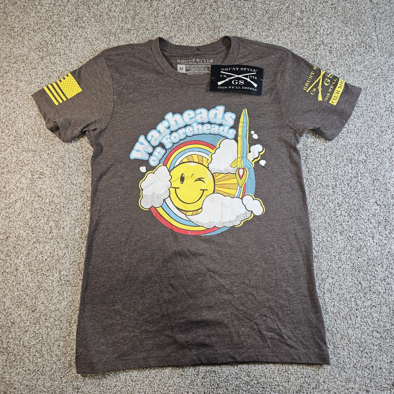New Grunt Style Warheads On Foreheads Brown Size Medium T Shirt A7