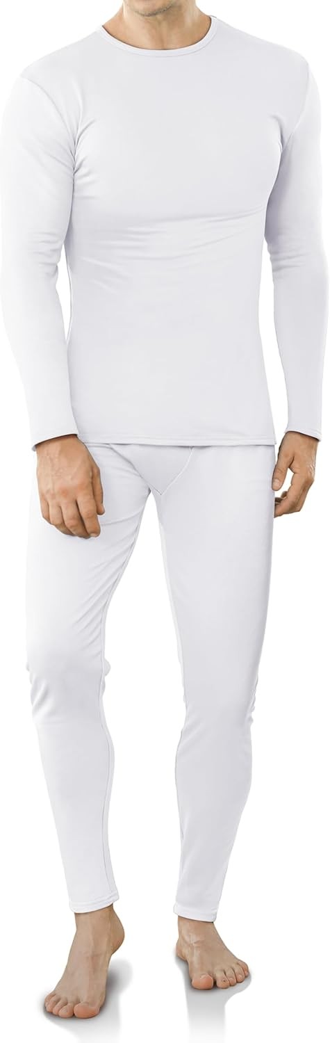 Men Thermal Underwear Set Long Johns Fleece Lined Base Layer Winter Warm Soft