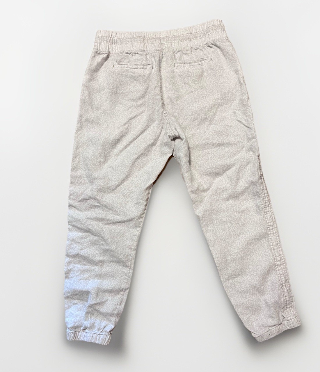 Athleta Joggers Womens 10 Beige Cabo Linen Jogger Casual Elastic Waist Pockets