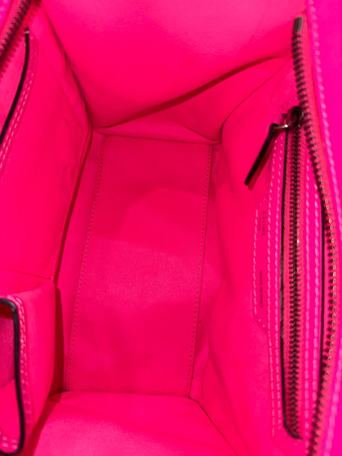 Celine Micro Luggage Tote Bag Pink Drummed Leather Top Handle (small phantom)