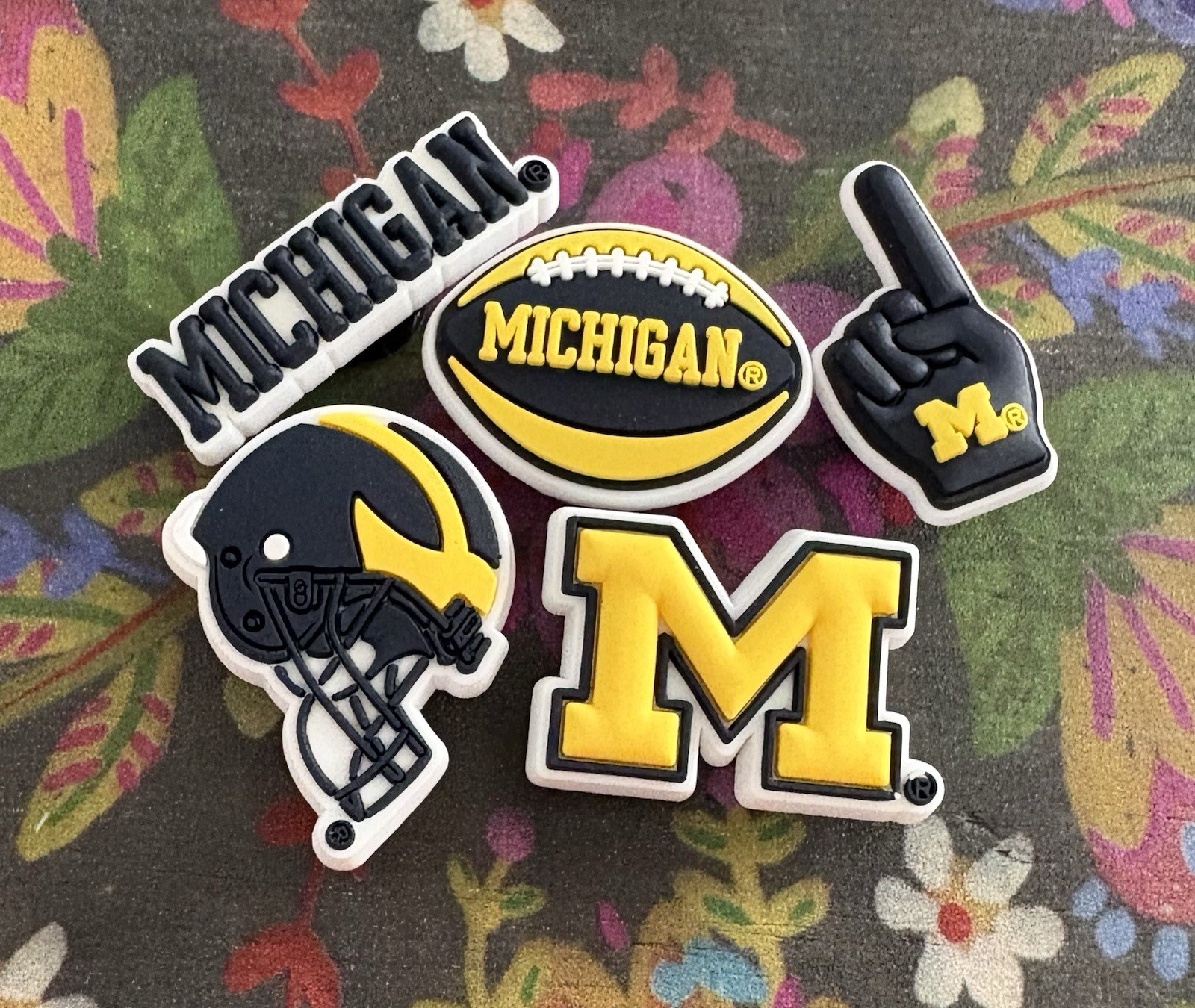 5 Piece MICHIGAN COLLEGE UNIVERSITY Shoe Charms Shoe Decorations NEW