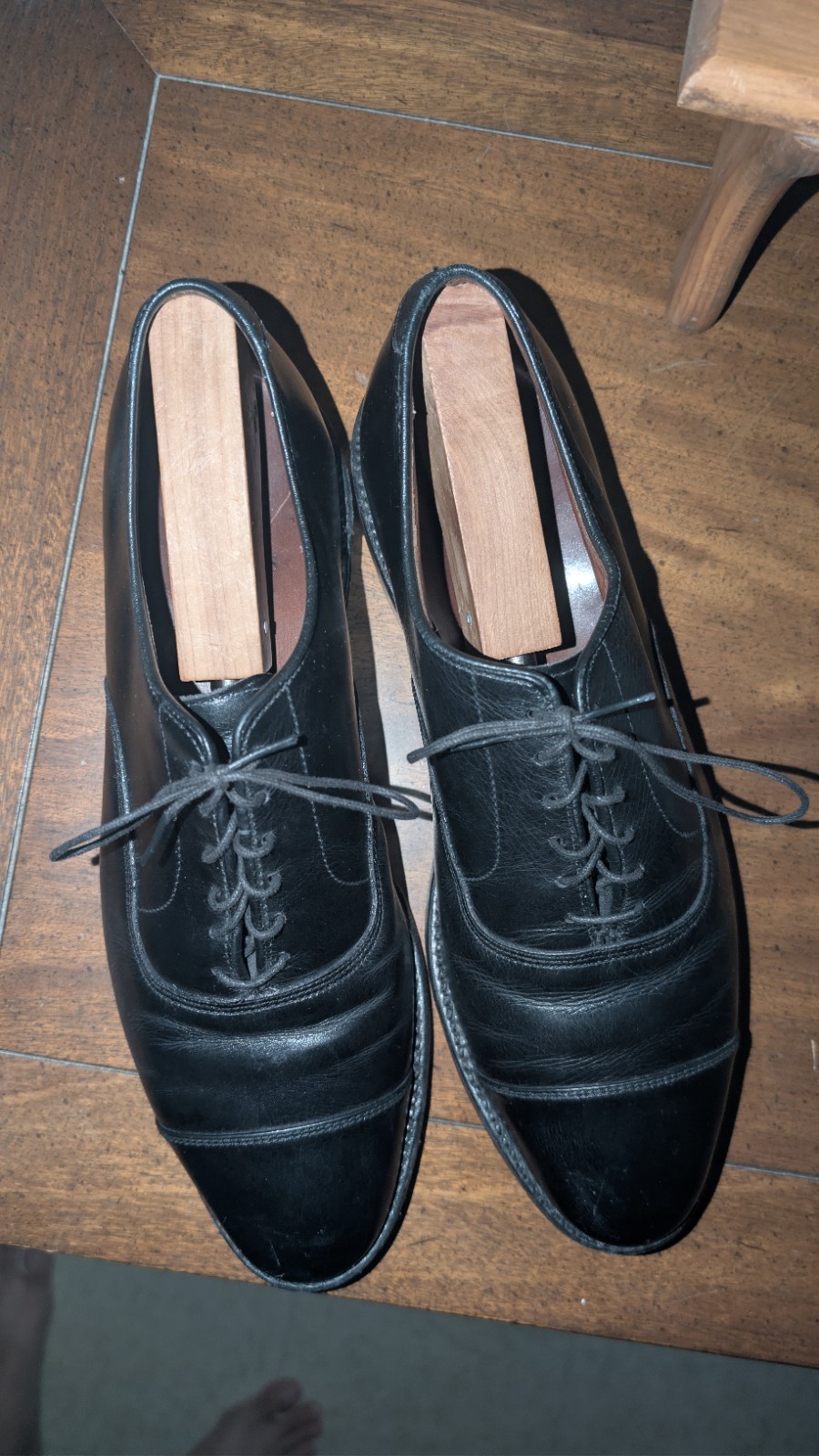 Allen Edmonds Park Avenue Cap Toe Oxford Black Leather Dress Shoes Mens 9.5 D