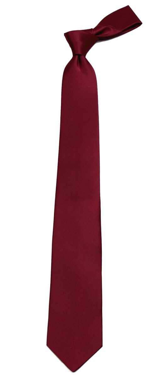 Boy’s -Burgundy Solid Satin Necktie for School Weddings Formals – NWT