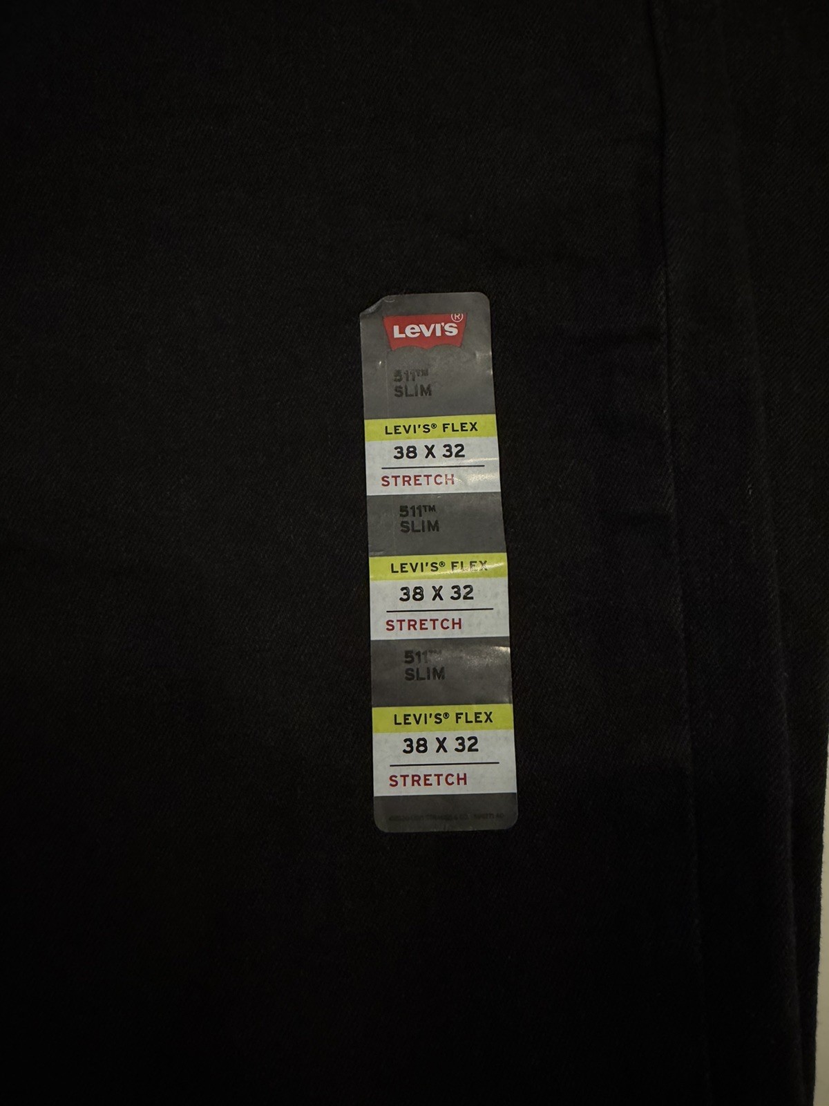 Levi’s 511 Jeans Mens 38×32 Black Slim Straight Leg Stretch Denim Pants NEW