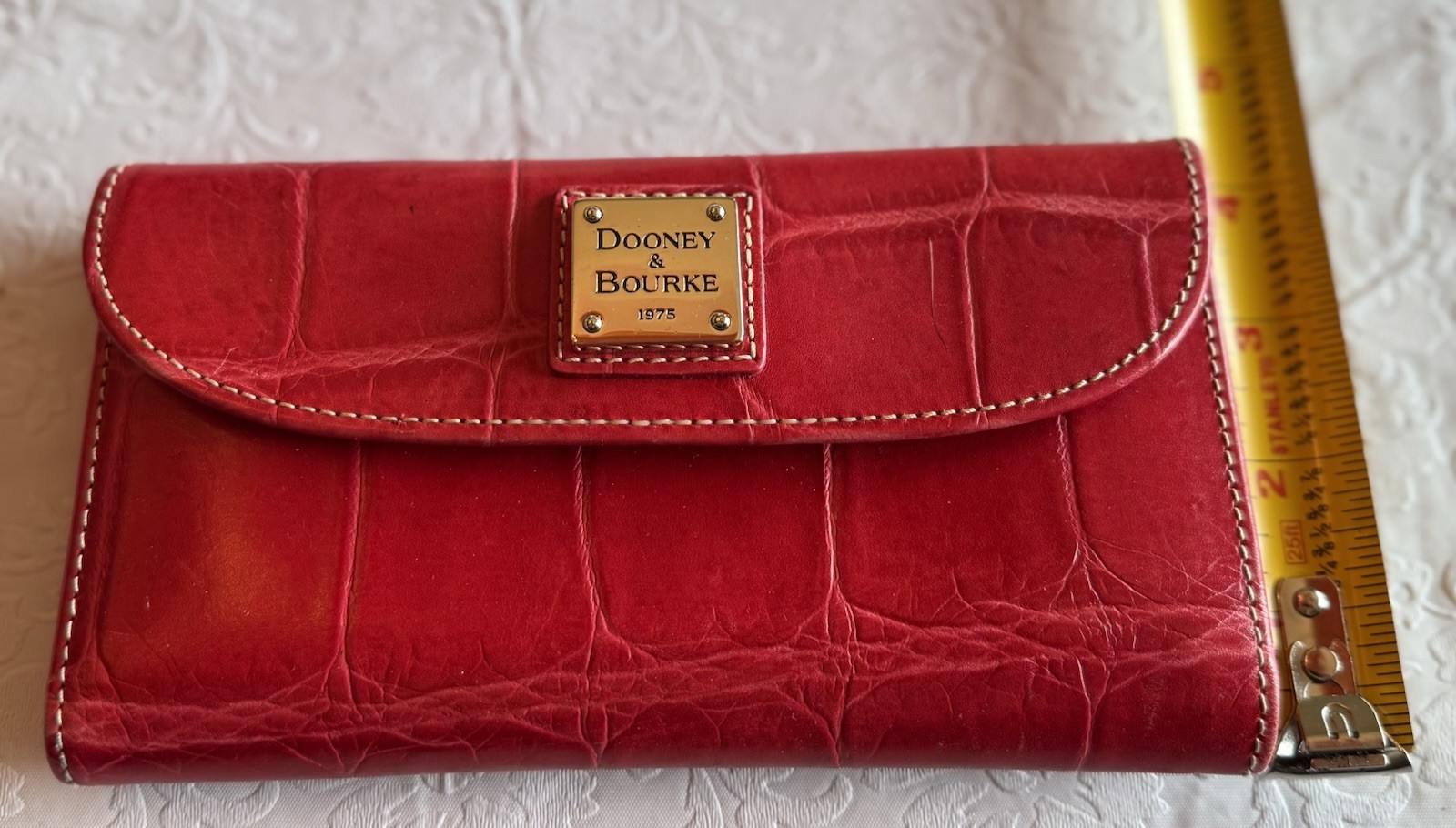 Dooney & Bourle Croc Embossed Checkbook Wallet