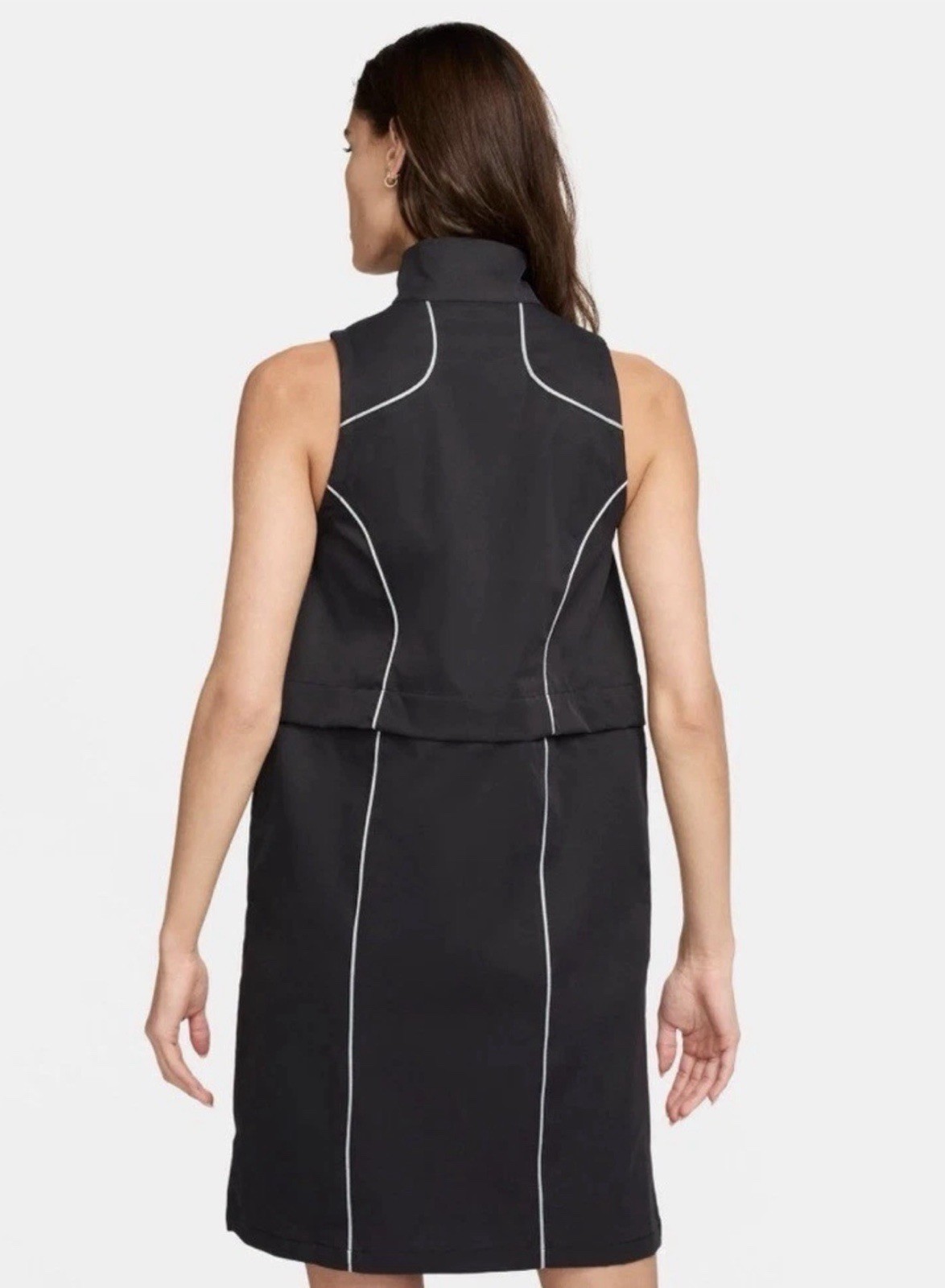 NWT NIKE Street Sleeveless Active Dress Zip Front Above Knee Black Small 4-6 $80