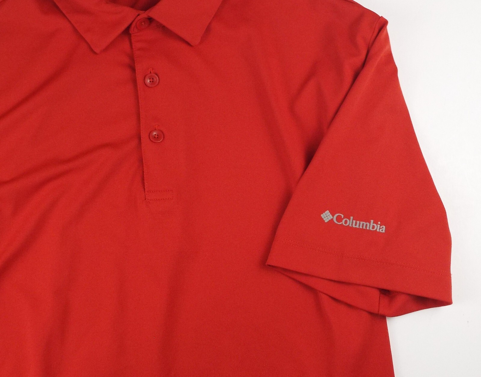 Columbia Men’s Polo Golf Shirt Short Sleeve Shirt Size Large Red Free Returns