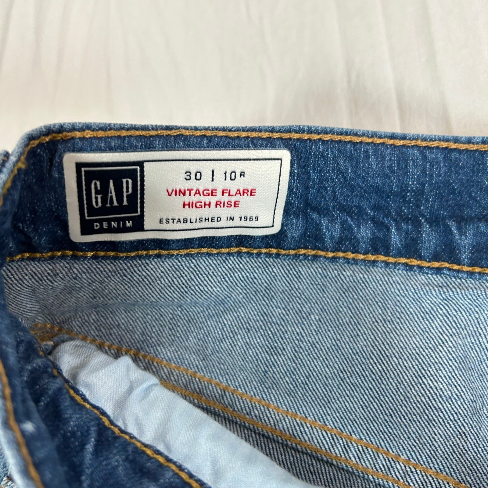 Gap Vintage Flare High Rise Jeans Womens 30 10R Blue Medium Wash Denim