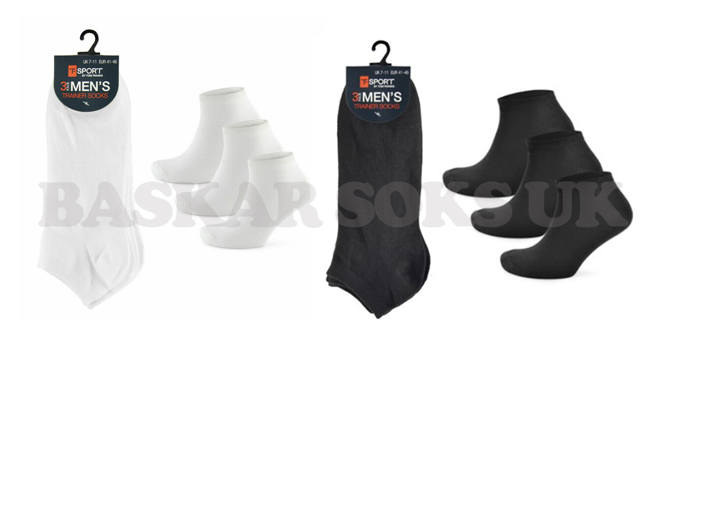 Mens Tom Franks Plain Sports Trainer Ankle Footwear Socks UK 7-11