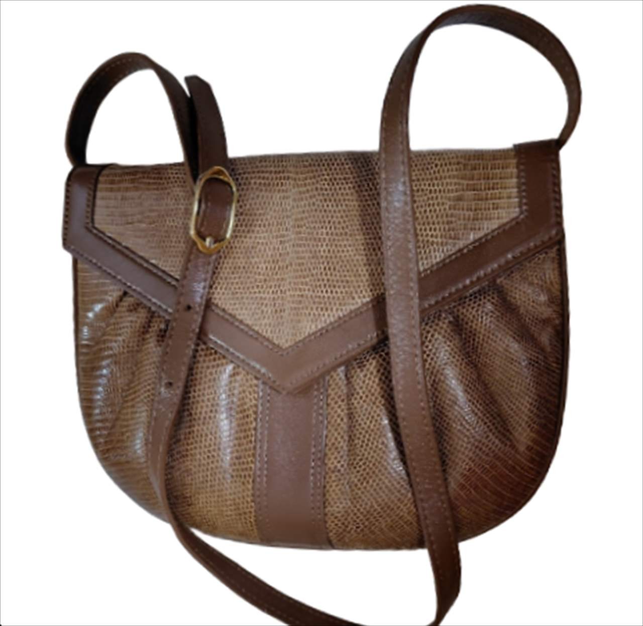 Yves Saint Laurent Lizard Leather Shoulder Bag Size: W: 9.1 × H: 7.1 in. Unused