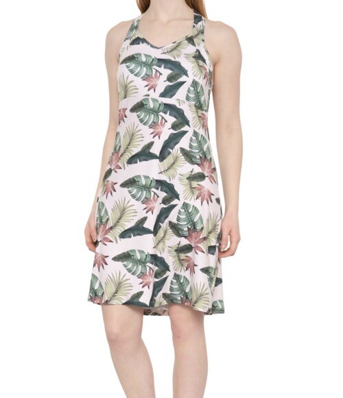 NWT Freedom Trail by Kyodan strappy cross back floral tropical print dress – S