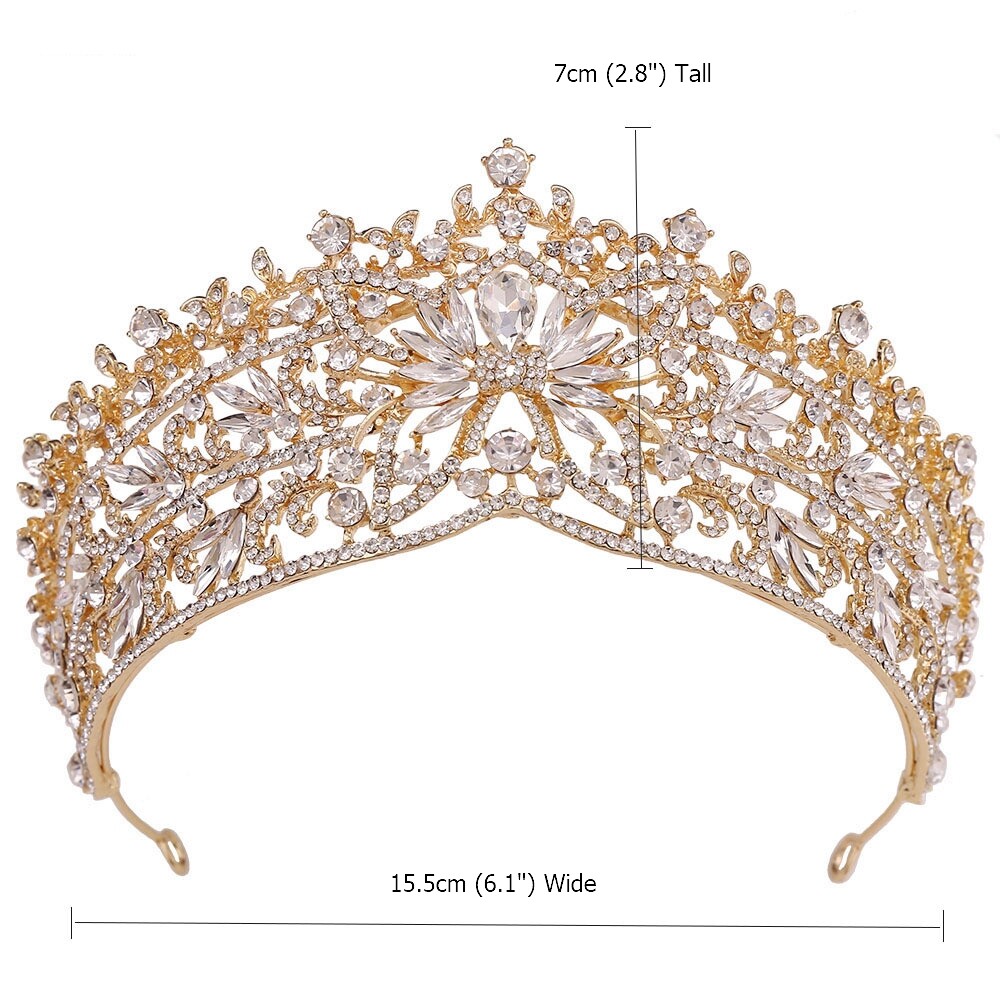 7cm Tall Crystal Butterfly Wedding Queen Princess Prom Tiara Crown For Women