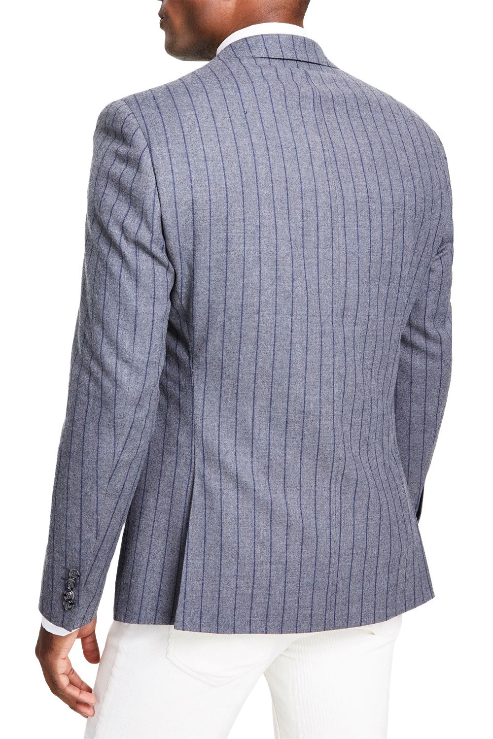 Tayion Collection Mens Classic-Fit Pinstripe Sport Coat 40 Regular Grey NWT $425