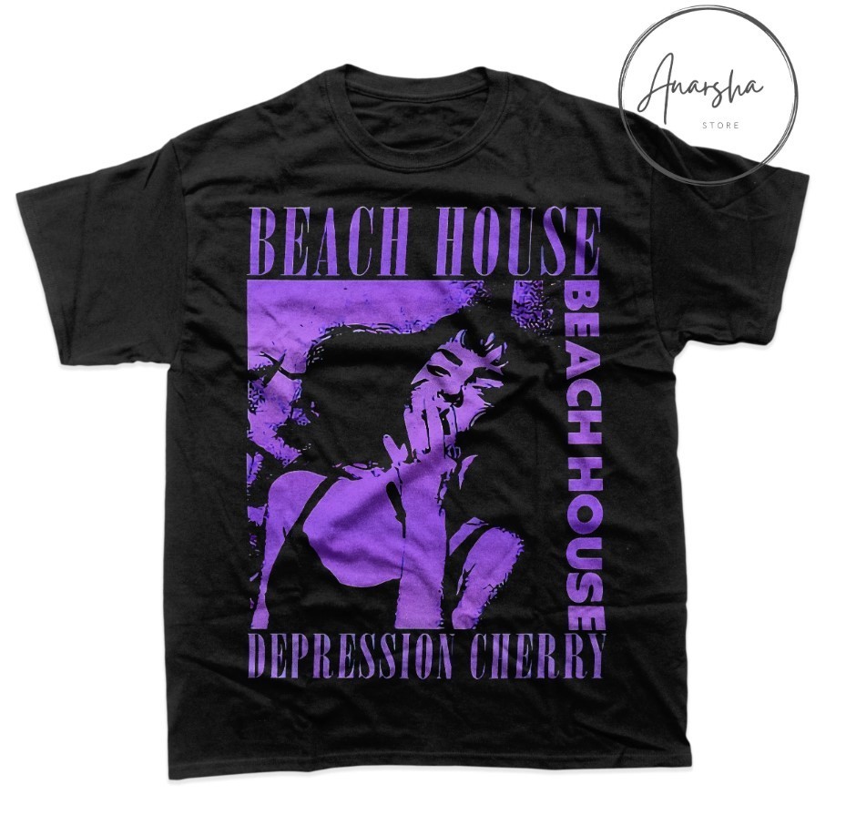 Beach House Depression Cherry Graphic T-Shirt Black Indie Dream Pop – T332