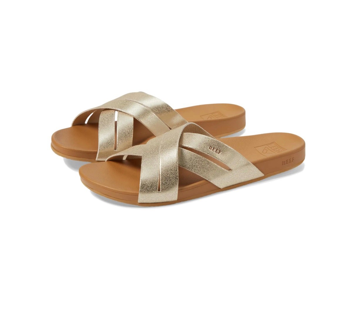 Reef Women’s Cushion Spring Bloom Slide Sandals, Size 7, Champagne