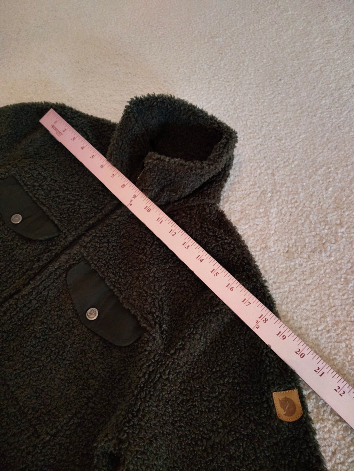 Fjallraven Greenland Pile Fleece Jacket Full Zip Green Mens Size Small