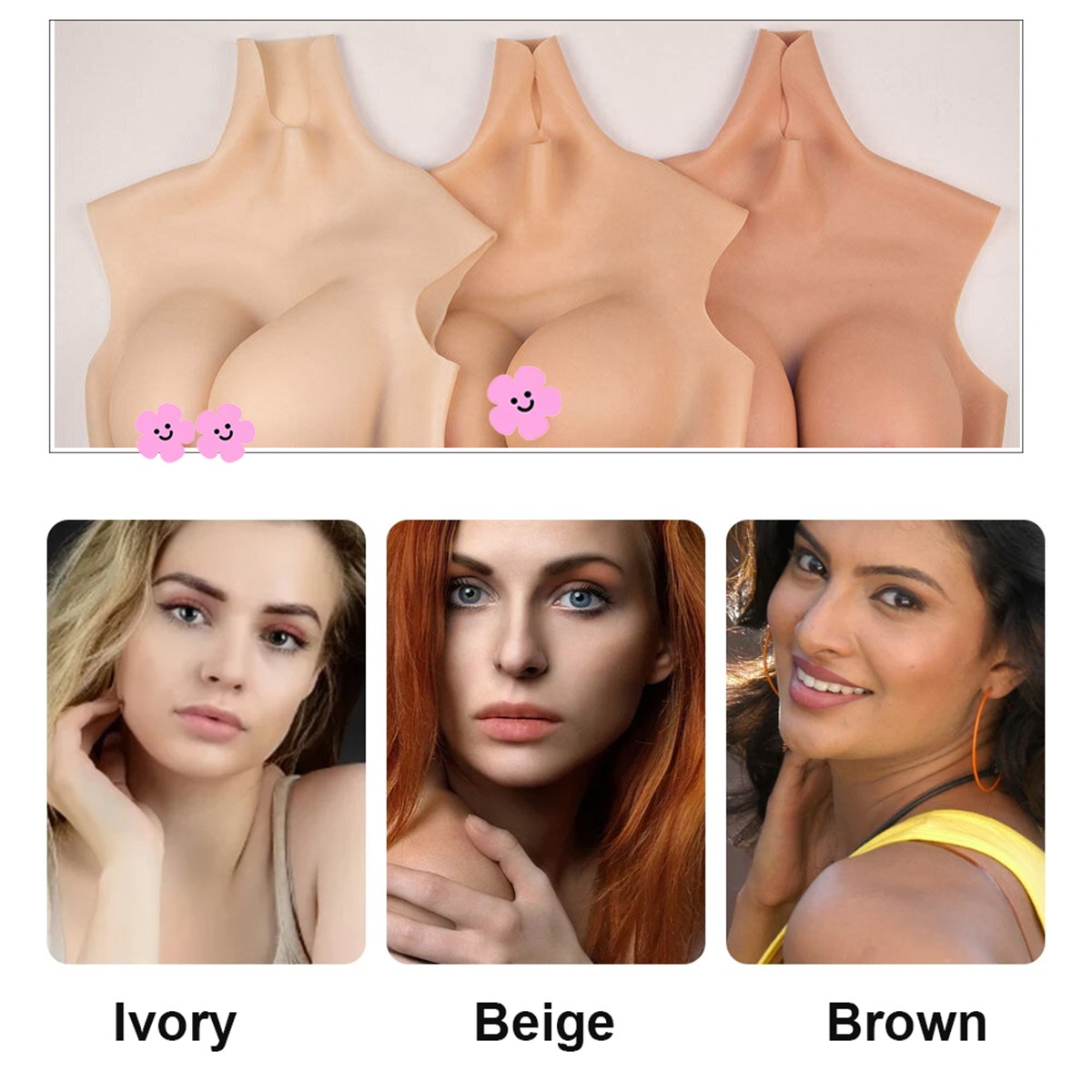 Silicone Breast Forms C-H Cup Breast Plates Fake Boobs Crossdresser Drag Queen