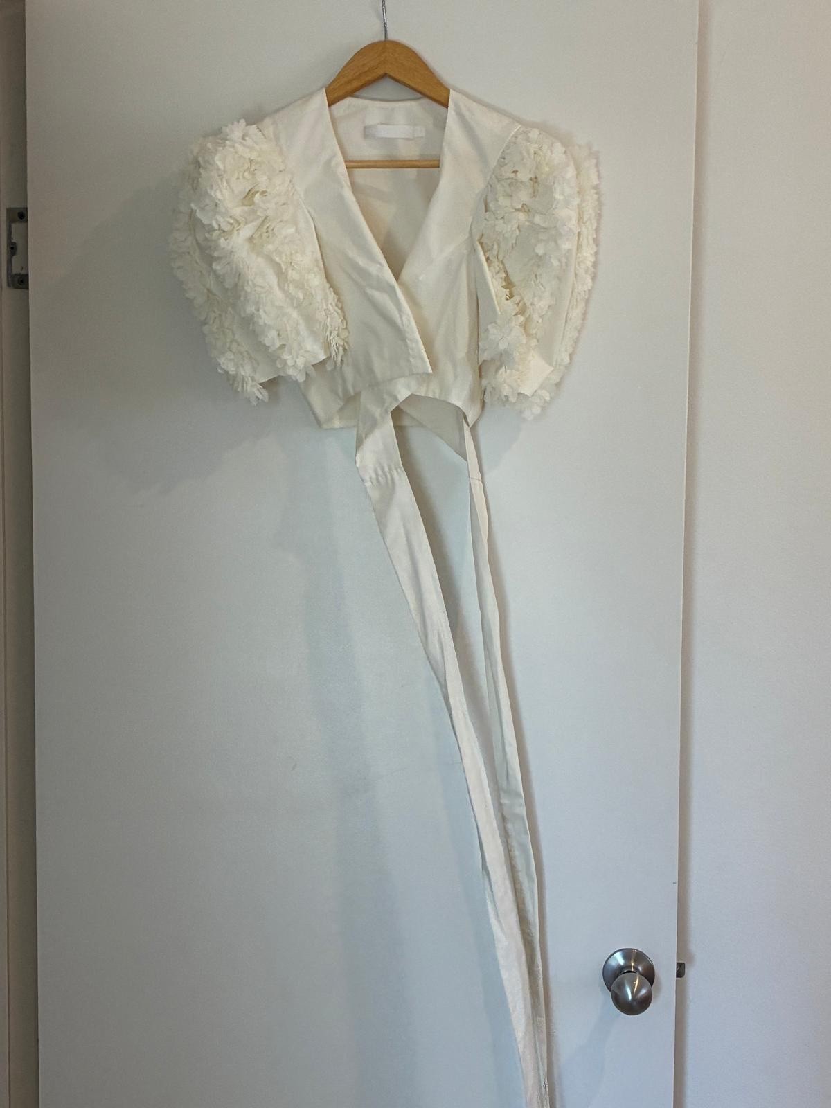 Gail Sorronda White Flower petal Balero top