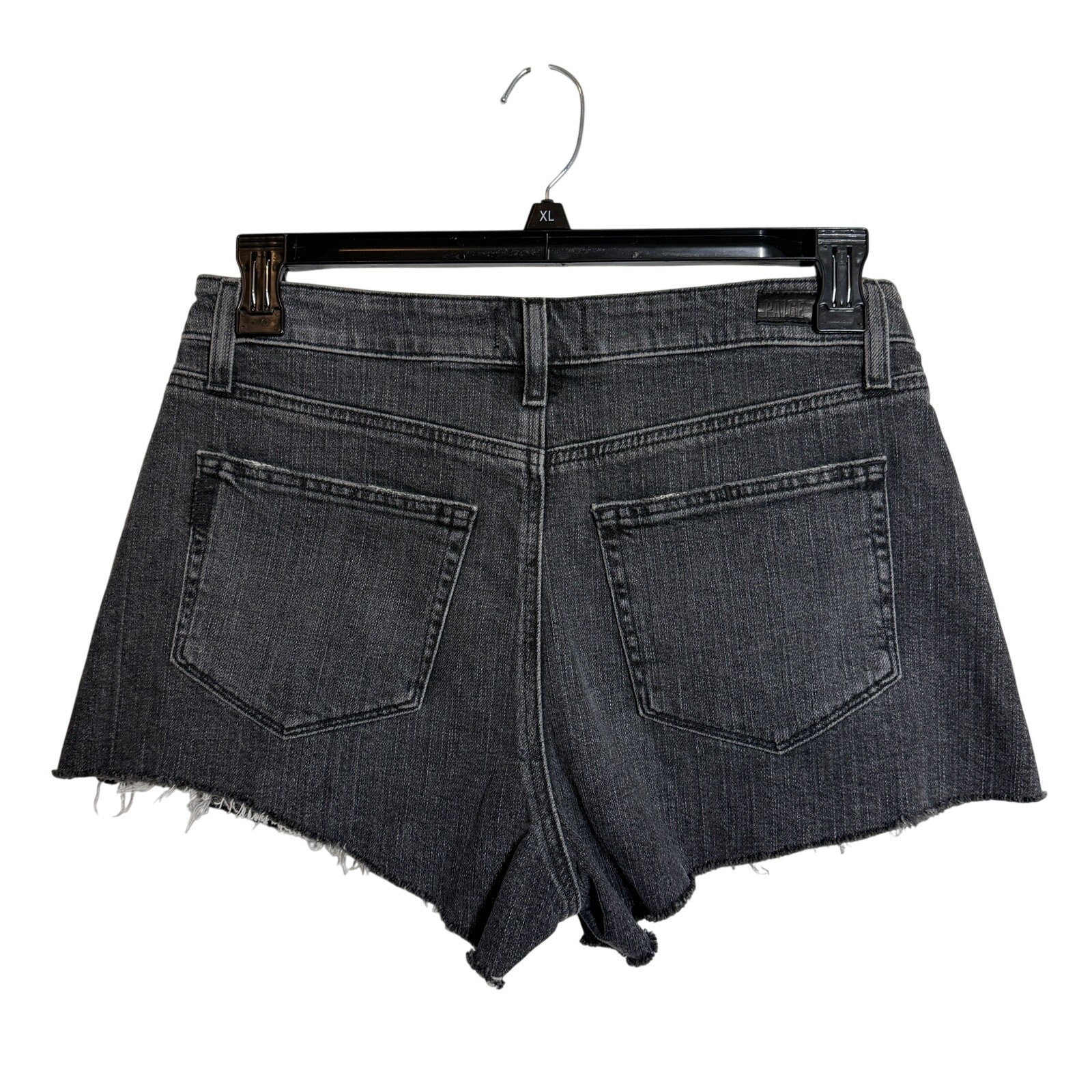 PAIGE Margot High-Rise Distressed Denim Shorts black size 30 NWT raw hem cutoffs
