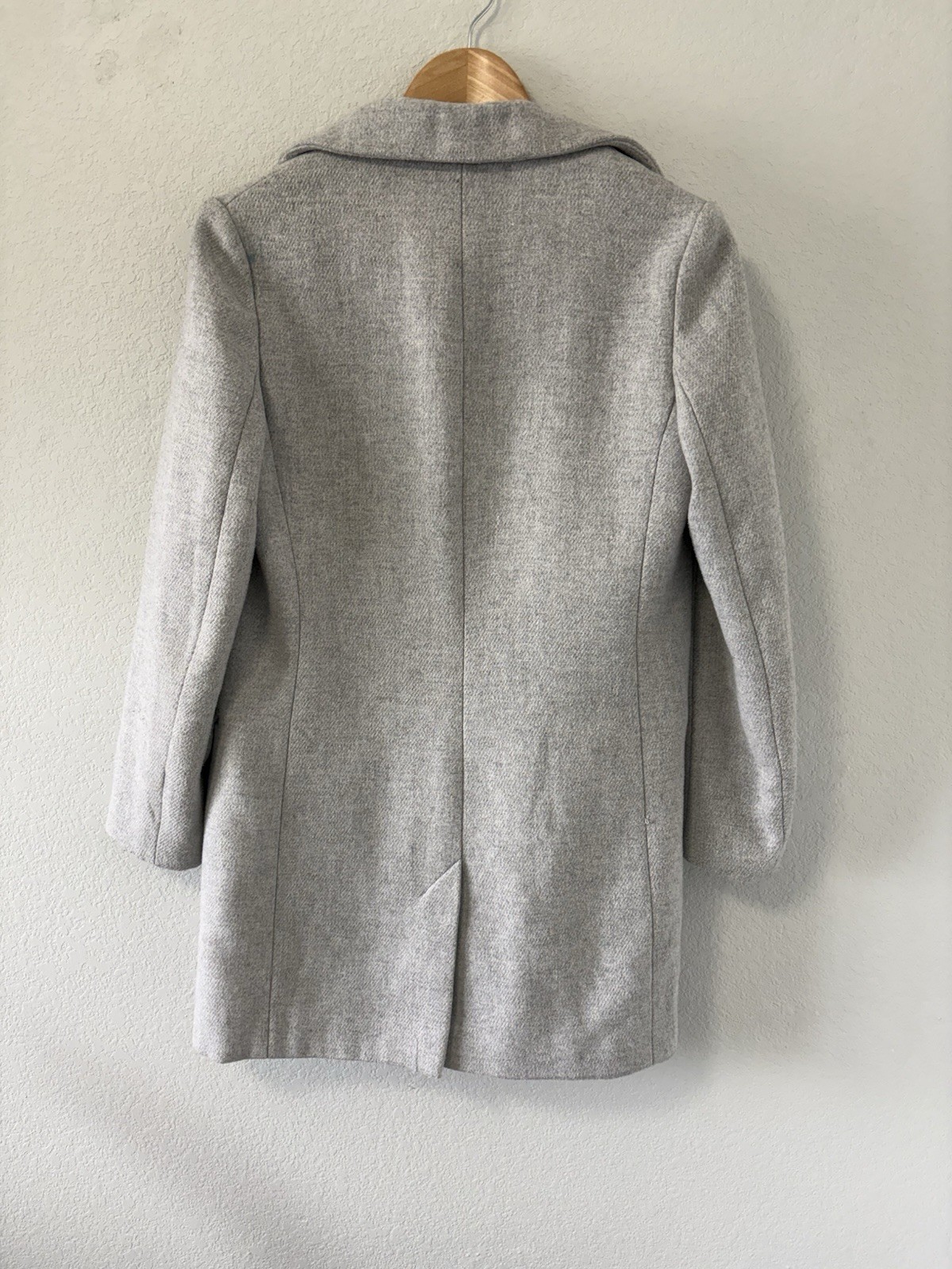 Topshop Gray Faux Wool Coat US 4 UK 8 Tailored Single Button Lined Jacket