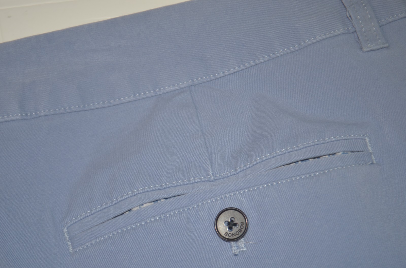 BONOBOS Slim Fit Stretch Cotton Blue Flat Front Chino Pants Sz 44 x 30