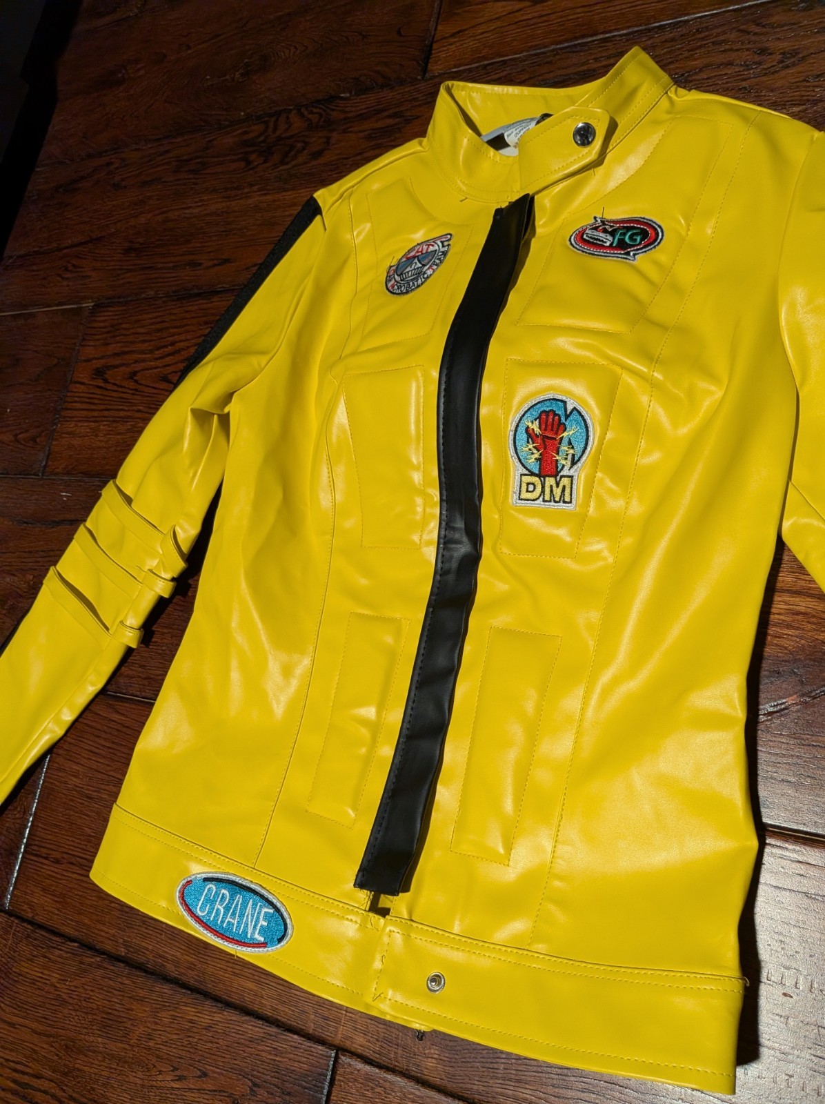 Kill Bill Vol I &II Uma Costume Jacket Faux Leather Yellow Cosplay Size S – NWT