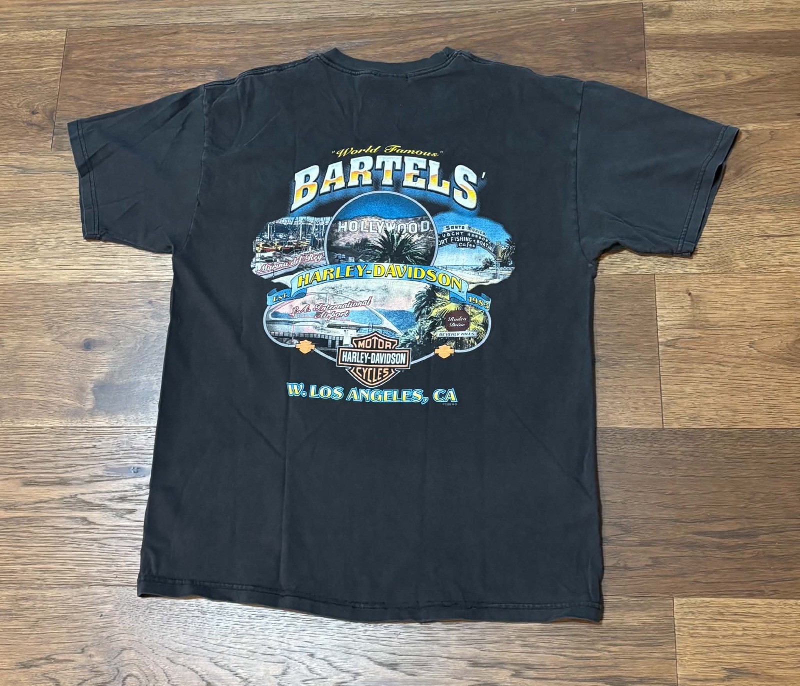 Vintage 90s Harley Davidson Hollywood California T-Shirt Size Large USA Made