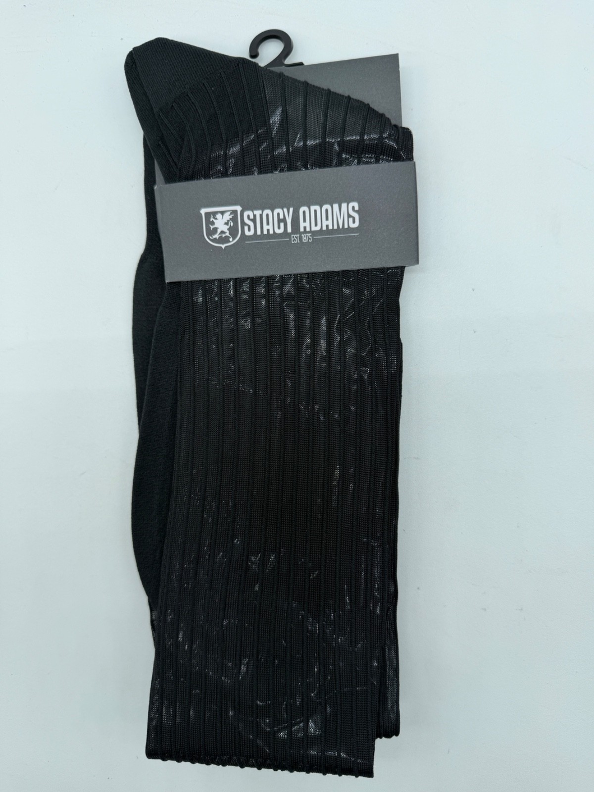 NEW ONE PAIRS STACY ADAMS OVER THE CALF SLICk SILKY RIBBED MEN’S DRESS SOCKS