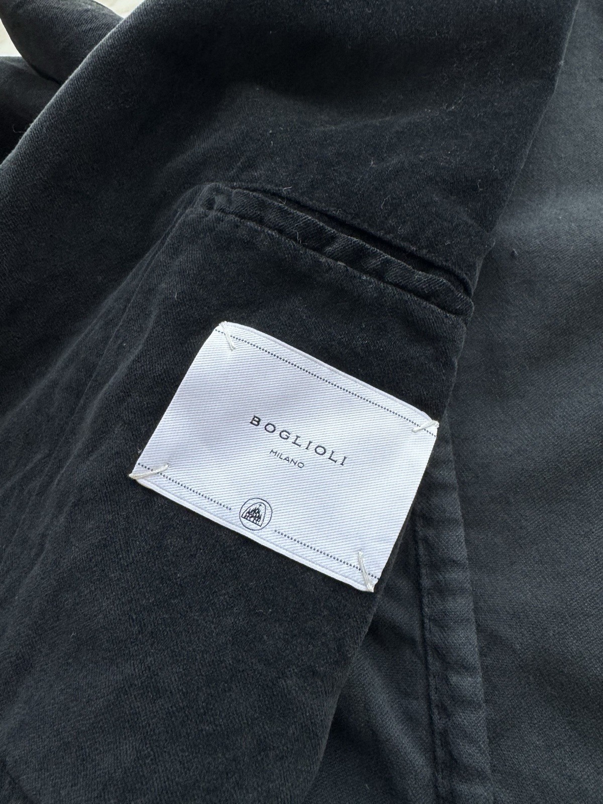 Boglioli K Jacket Black Cotton Moleskin Unstructured Blazer Sport Coat IT 52 42