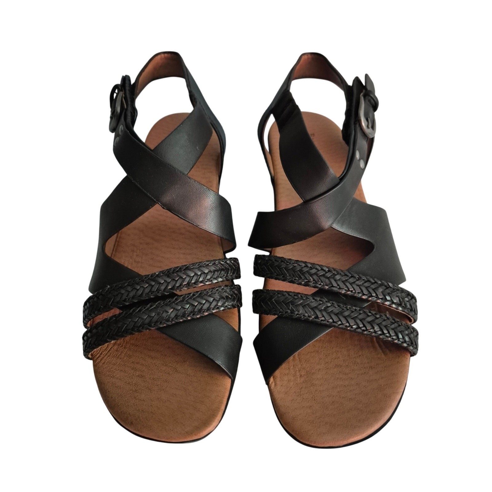Baretraps Kalena Women’s Adjustable Strap Sandals – Black Faux Leather – Size 9M